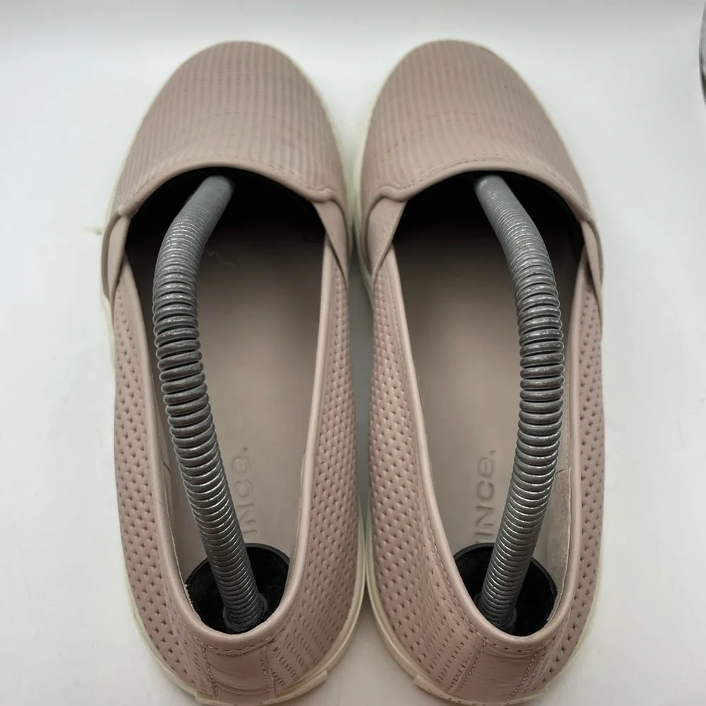 Vince pink leather perforated loafers size 8